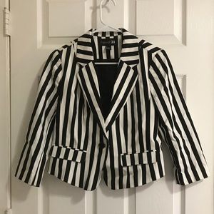 Forever21 Black and White Striped Blazer